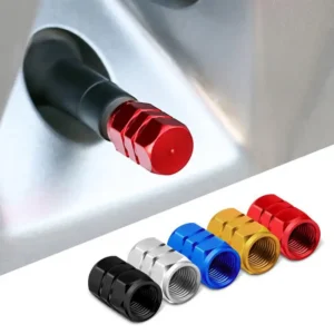 4 Pcs Aluminum Car Tire Valve Caps Hex Alloy Tyre Valve Airtight Cover Waterproof Dust For Automobiles Motorcycles Trucks Bikes 1