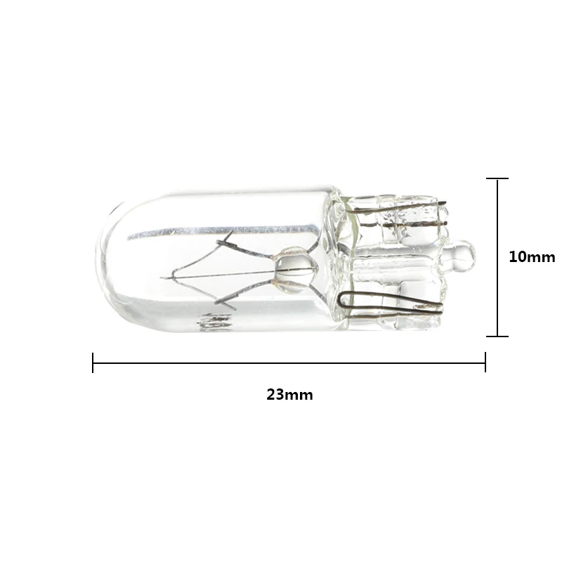 10 X White T10 W5W 501 194 Clear Signal Lamp Glass 12V 5W Warm White W2.1x9.5d Single Filament Car Bulb Auto Light 4