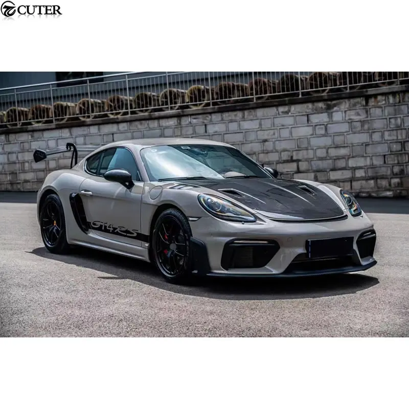 718 Gt4 RS Style PP Carbon Fiber Front Bumper Rear Diffuser Rear Spoiler Side fenders for Porsche Boxster Cayman 718 GT4RS 2