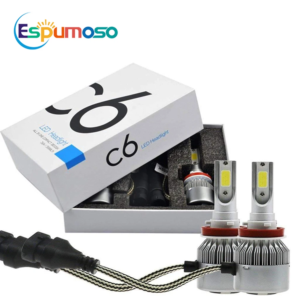 2pcs Led Bulb C6 H7 Automotive Led for Car Headlight H10 H4 H8 H9 H11 H13 9004 9005 9006 9007 880 H27 Lenses for Headlights 1