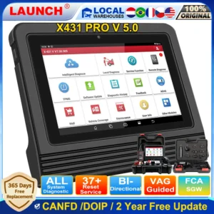 LAUNCH X431 PRO V 5.0 Car Diagnostic Tools with DBSCar VII Auto OBD2 Scanner Full System CAN FD DOIP SGW ECU Coding 1