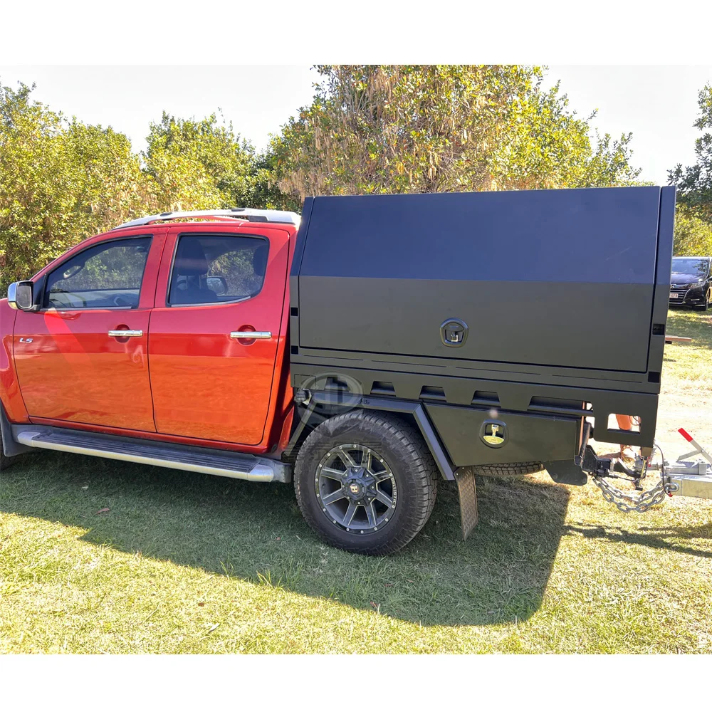 Aluminum Silver Durable Ute Tray And Canopy With Mud Guards Ladder Toolbox For Pickup Truck 3