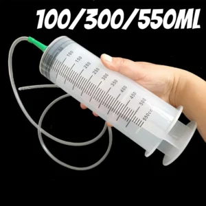 100/300/550ml Large Capacity Syringes Oil Pump With 1m Hose Pet Feeding Measuring Pump Hydroponics Nutrient Big Syringe 1