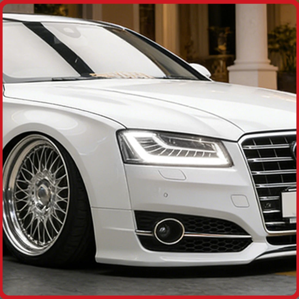For Audi A8 D4 2011-2017 Headlights Assembly Upgrade LED Lens Car Accessories Streamer Turn Light Plug and Play Low To High 4