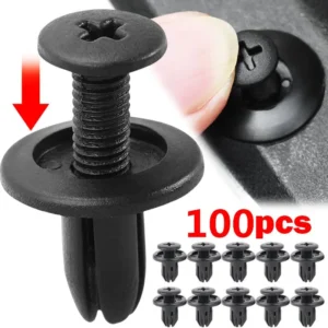 5/100pcs 8mm Plastic Rivets Fasteners Screw Car Bumper Fender Black Rivet Car Fastener Clips for Toyota Focus Kia Nissan Yamaha 1
