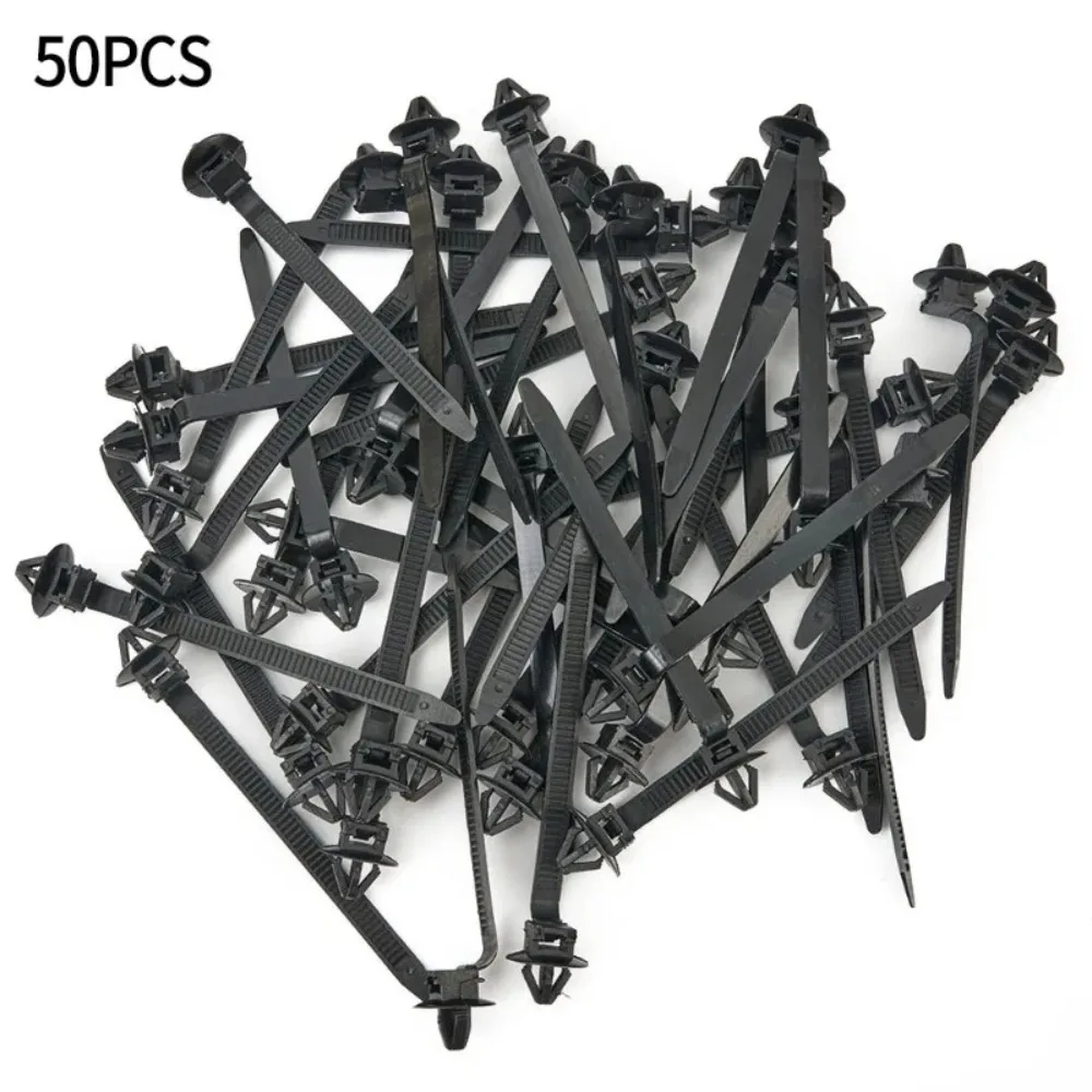 10/30/50PCS Car Nylon Black Cable Ties Push Mount Wire Harness Fastener Cable Clamp Clips Ties Management Car Wire Organizers 6