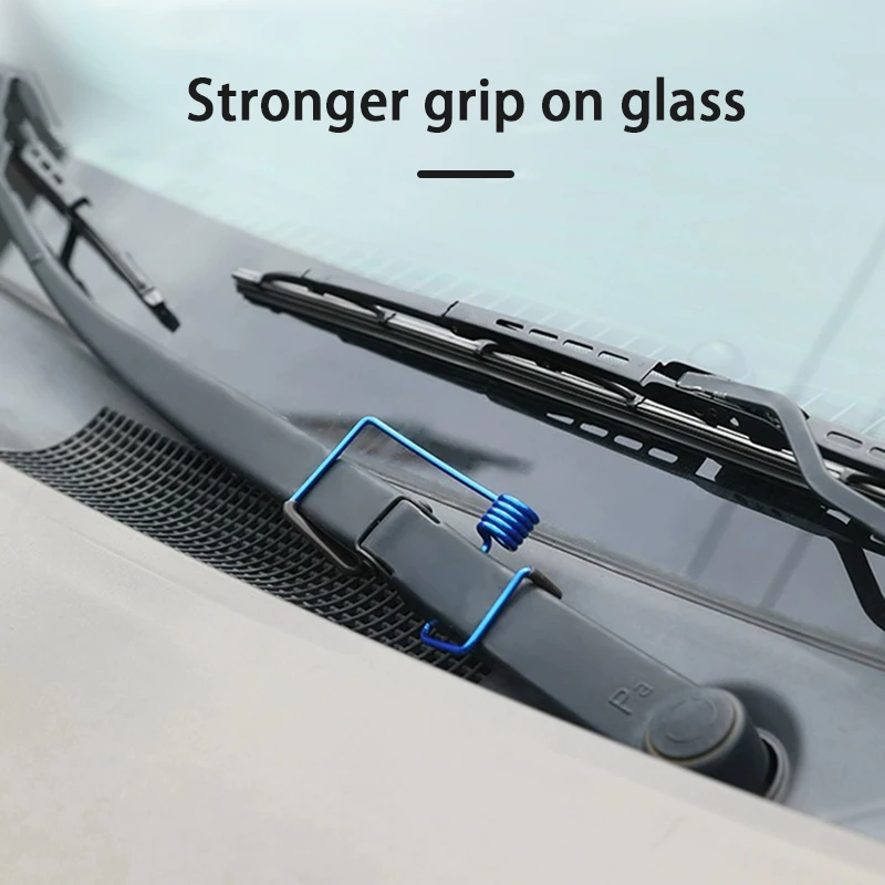 Universal Car Wiper Blade Booster,Spring-Universal Alloy Windshield Wiper,Enhancement Strip for Better Contact, Clear View, 2Pcs 1