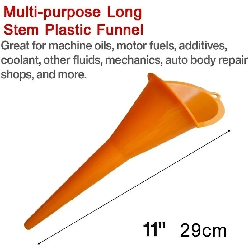 Car Long Stem Funnel Anti-splash Gasoline Oil Filling Tool Plastic Car Truck Motor Oil Change Refueling Funnel Car Accessories 5