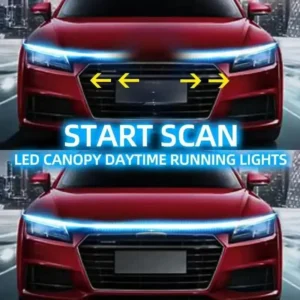 1pc Dynamic meteor Led Car Hood Lights Strip Universal Engine Hood Guide Decorative Light Bar Auto Headlights Car Running Light 1