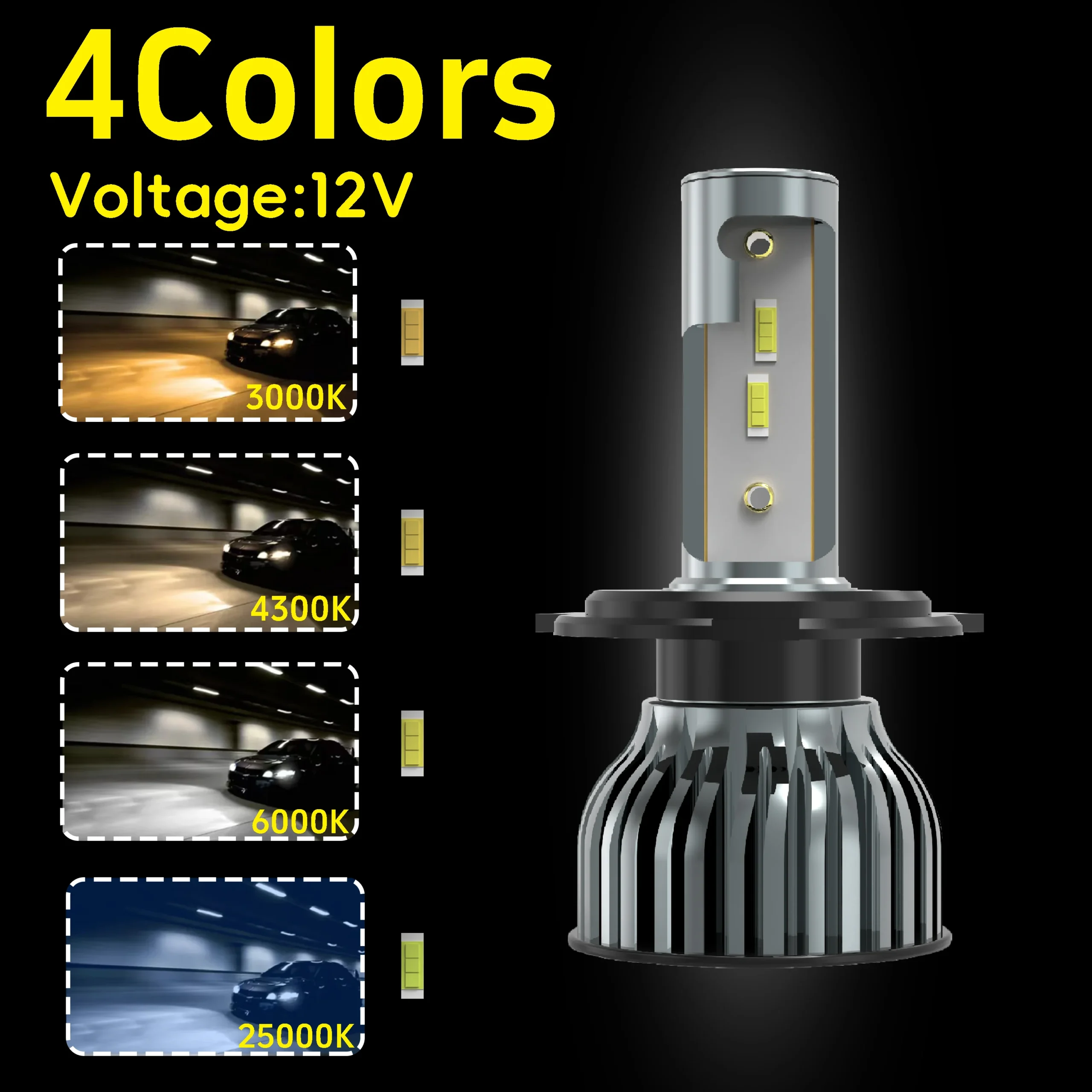 Heyword 22000lm 160W 1860 CSP chip 3000k/4300k/6000k/8000k Car LED Headlight h4 h7 h1 LED headlights 9005 H7 h9 h11 led light 2