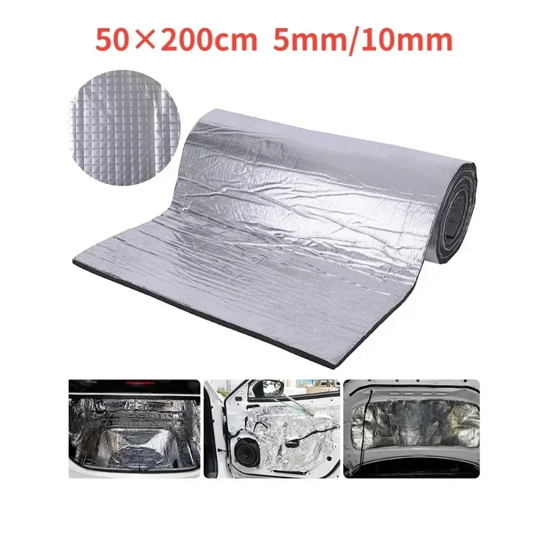 Fireproof Heat and Sound Insulation Mat 200x50cm Acoustic Thermal Mat Soundproof Wall Panels Noise Insulation for Car Deadening 1