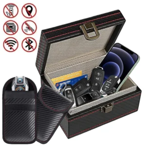 Anti Theft Faraday Box with Bag for Key Fob Cage RFID Faraday Key Fob Protector Radiation-proof Mobile Phone Box Car Keyless 1
