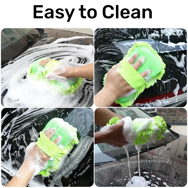 Microfiber Car Washer Sponge Cleaning Car Care Detailing Brushes Washing Towel Auto Gloves Styling Accessories 6