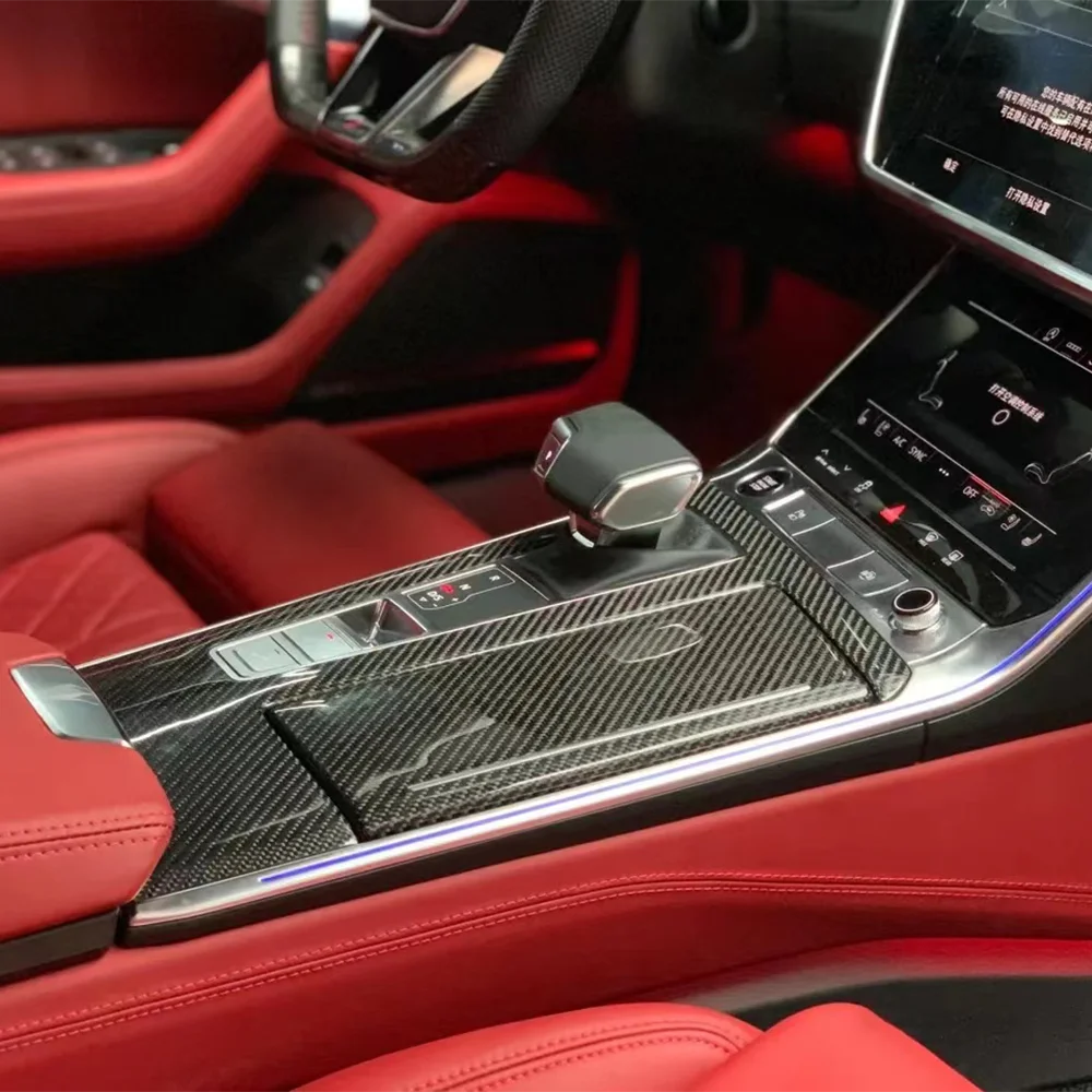 Real Carbon Fiber Interior for Audi A6 A7 C8 2019-2025 Car Interior Modification Upgrade RS6 RS7 Same Style 8-Piece Set 5