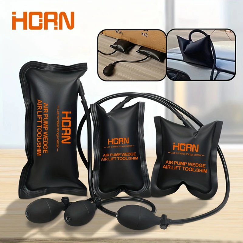 Air Wedge Bag, 3 Piece Strong Commercial Grade air bag Pump Professional Leveling Kit Alignment Tool Inflatable Shim Bag 1