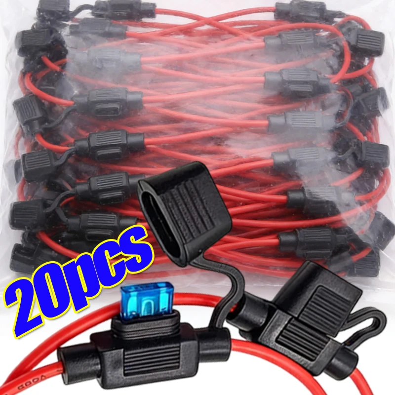 12V 30A with Fuses Blade Wire Cutoff Switch Socket Automotive Fuse Socket Car Mini Blade Fuse Holder Splash-proof Box