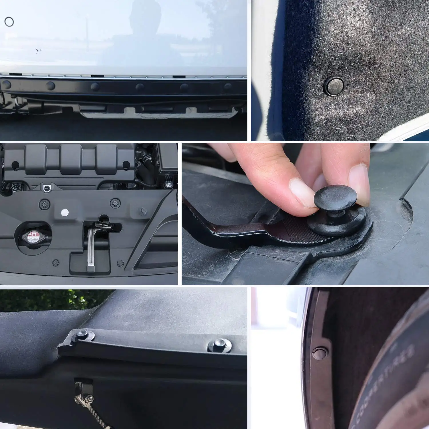 Bagged Set of 190 Pcs Car Universal Buckles 6 Models Size Fastener Rivet Clamping Fastener Buckle Car Accessory Abs Material Fixed Screw 4