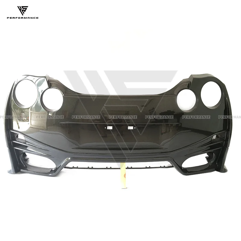 Nismo Style Half Carbon Fiber Car Exterior Parts Rear Bumper With Rear Diffuser For Nissan GTR R35 2008-2016 Carbon Bumper Lip 1