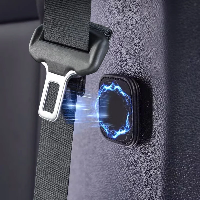 2Pcs Magnetic Car Seat Belt Holder Fixing Clip Pu Leather Seatbelt Limiter Stopper For Safety Belt Clip Prevent Falling 1