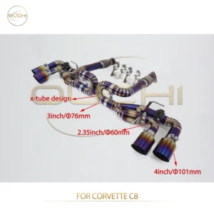 OUCHI High Performance Catback for Chevrolet Corvette C8 Exhaust System With Valves Tips Car Accessories Purple for car 1