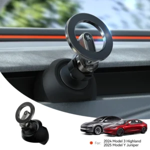 YZ For Tesla Model 3 Y Highland Juniper 2025 Stronger Magnetic adjustable Metal Car Phone support silicone base holder 1