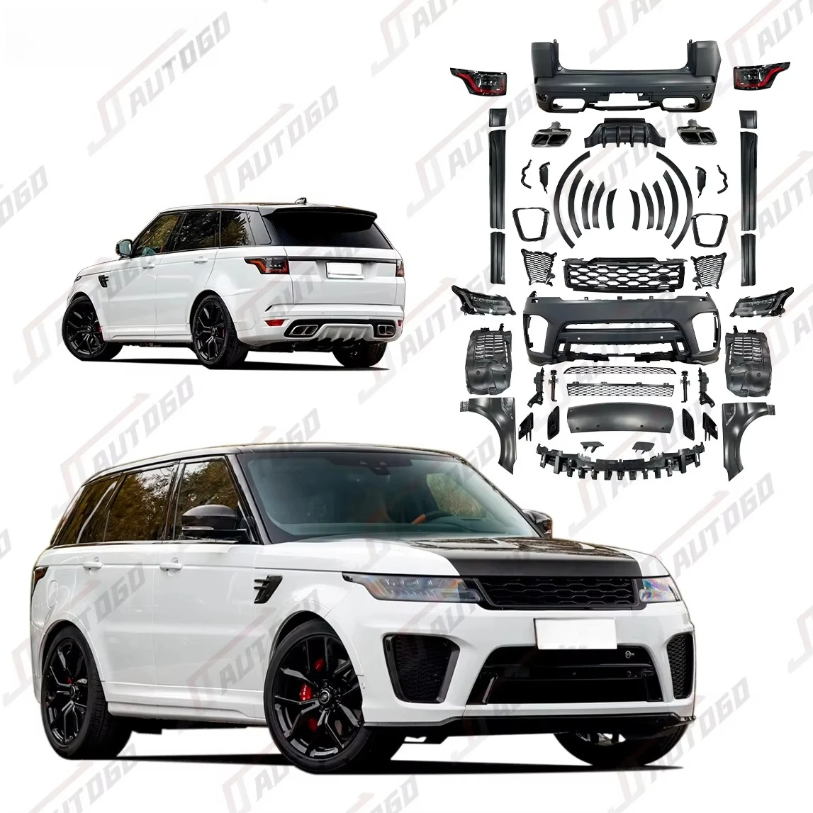 High Quality Body Kit for Sport 2014-2017 L494 Change to Sport 2020 SVR Style Front Rear Bumper Assy 1