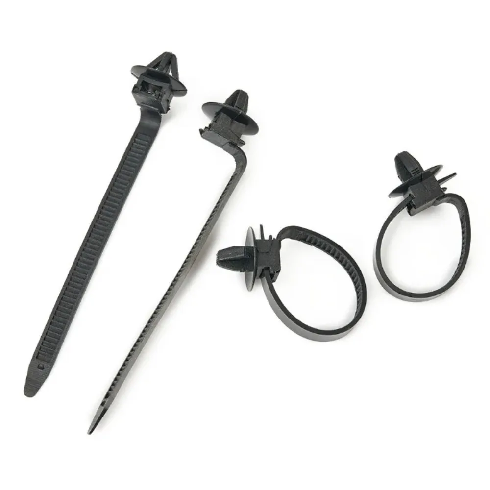10/30/50PCS Car Nylon Black Cable Ties Push Mount Wire Harness Fastener Cable Clamp Clips Ties Management Car Wire Organizers 3