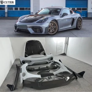 718 Gt4 RS Style PP Carbon Fiber Front Bumper Rear Diffuser Rear Spoiler Side fenders for Porsche Boxster Cayman 718 GT4RS 1