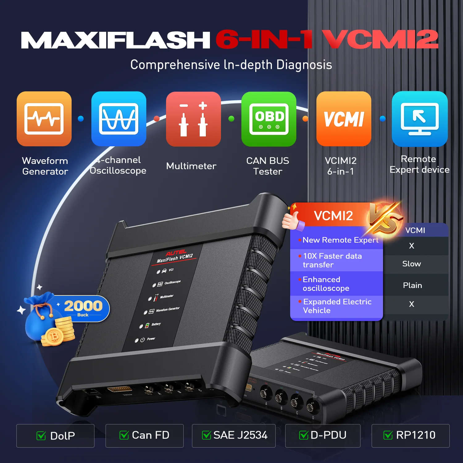 Autel MaxiSys Ultra S2 Scanner Top Intelligen Scan Diagnostic with AI 6-in-1 VCMI2 Up of MSUltra/ MS919 Topology 3.0 4