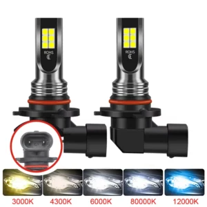2Pcs 9005 9006 LED Headlight H11 H8 H9 H10 H1 H3 Car Fog Light Bulbs DRL H4 H7 Auto Driving Running Lamps 6000K 8000LM 80W 12V 1