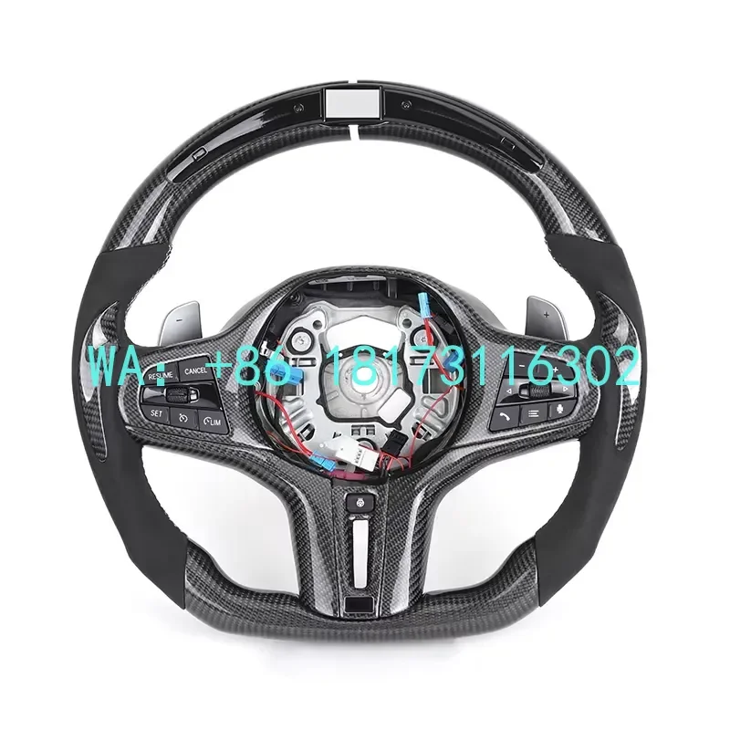 China Plant 2026 Customized Volante Carbon Fiber LED Heated Steering Wheel G01 G02 G05 G06 G20 G22 G26 G27 G30 1