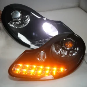 AIROW For Porsche Boxster  996 LED Head Lamp Black Housing 1997-2003 JY 1