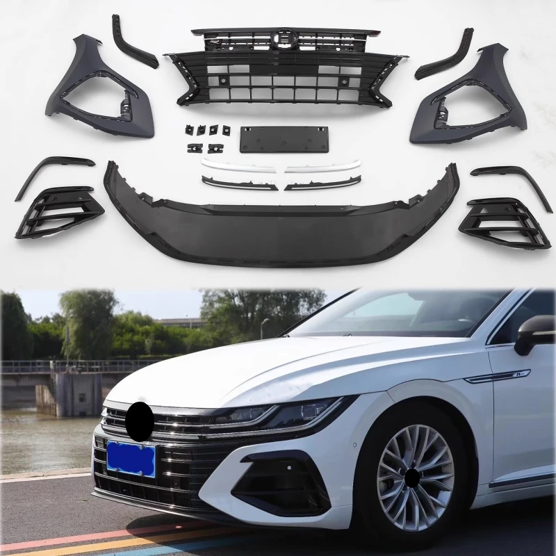 Front Bumper Grille Assembly for Volkswagen vw Passat CC Rline 19 20 21 22 Modified to ARTEON Style Car Body Kit 1