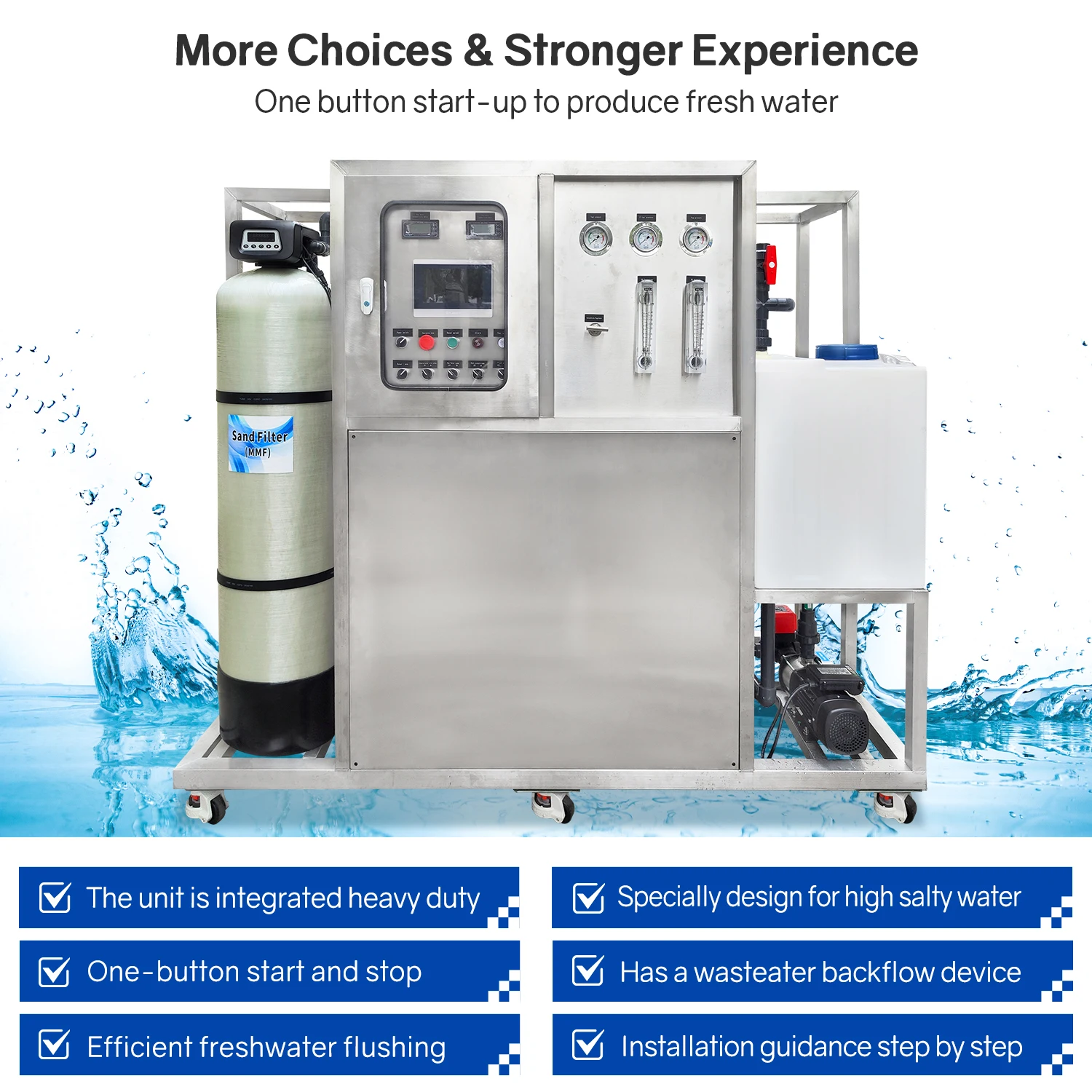 220V Boat Desalination System Seawater to Drinking Water Converter Pump Core Component for Salt Water Sea Water Desalination 3