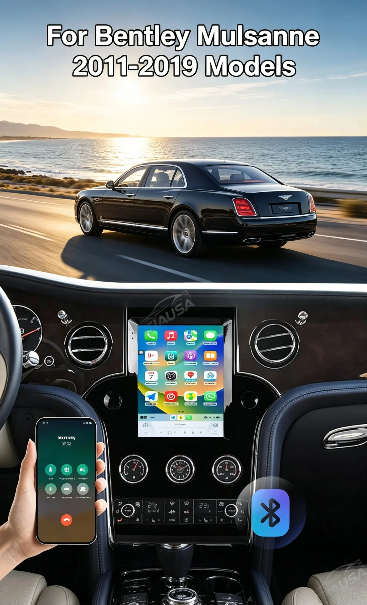 For Bentley Mulsanne 2011 - 2019 Screen Android Car Radio 2 Din Stereo Receiver Autoradio Multimedia Player Gps Navigation 1