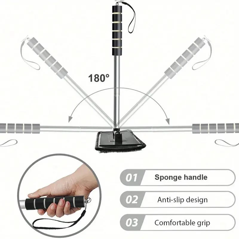 Automobile Windshield Water Scraping Telescopic Automobile Glass Wiper Auto Cleaning Tools Window Cleaning Brush Cleaning Cloth 3