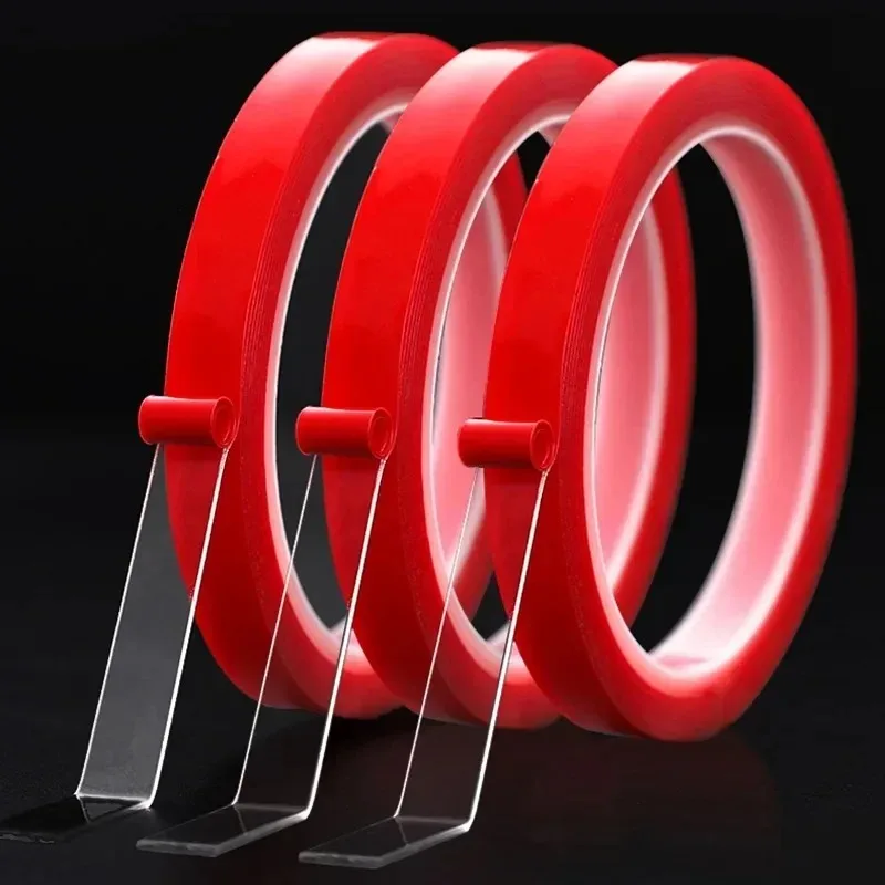 Double Sided Tape Nano Tape 3-5Meter 10/20/30mm Width Transparent Tape Washable Adhesive Nano Traceless Sticker Glue Red 4