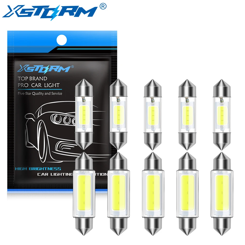 10Pcs C5W C10W LED Bulb Canbus 31mm 36mm 39mm 41mm Festoon Led Car Interior Light Dome Reading License Plate Lamp 12V Auto White 1