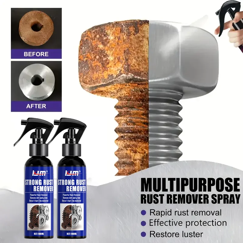 Rust Remover Spray,Dissolves Tire Rust,Protects Wheel Rims&Brake Drums,Ideal for Home Metal Surfaces,Kitchen Appliances,Car Care 4