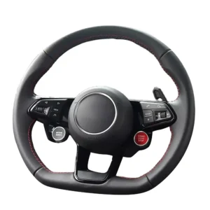 Customize full leather stop/start buttons steering wheel for Audi R8 TT TTS 2018 2019 2021 1