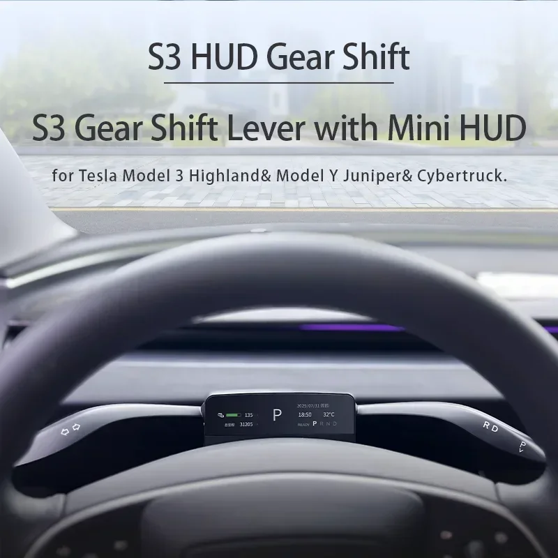 Style Suitable for Tesla New Model 3/Y Physical Gear Shift Lever Steering Gear Tesla Instrument Panel Car Accessories WORLDKPI 2