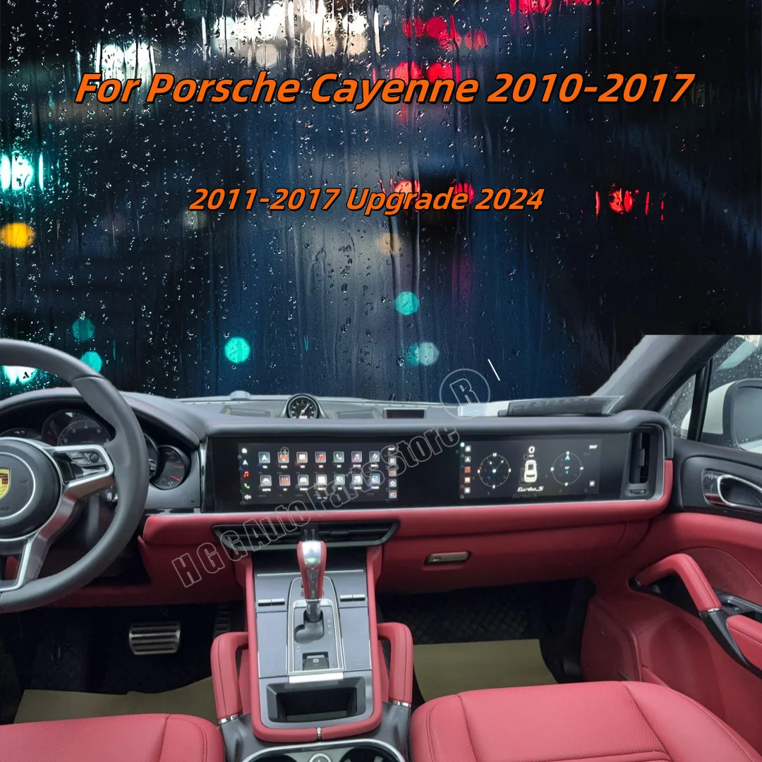 Android 13 Auto Car Radio For Porsche Cayenne 2010-2017 Dual Screen Wireless Carplay GPS Navigation Stereo Multimedia Player 1