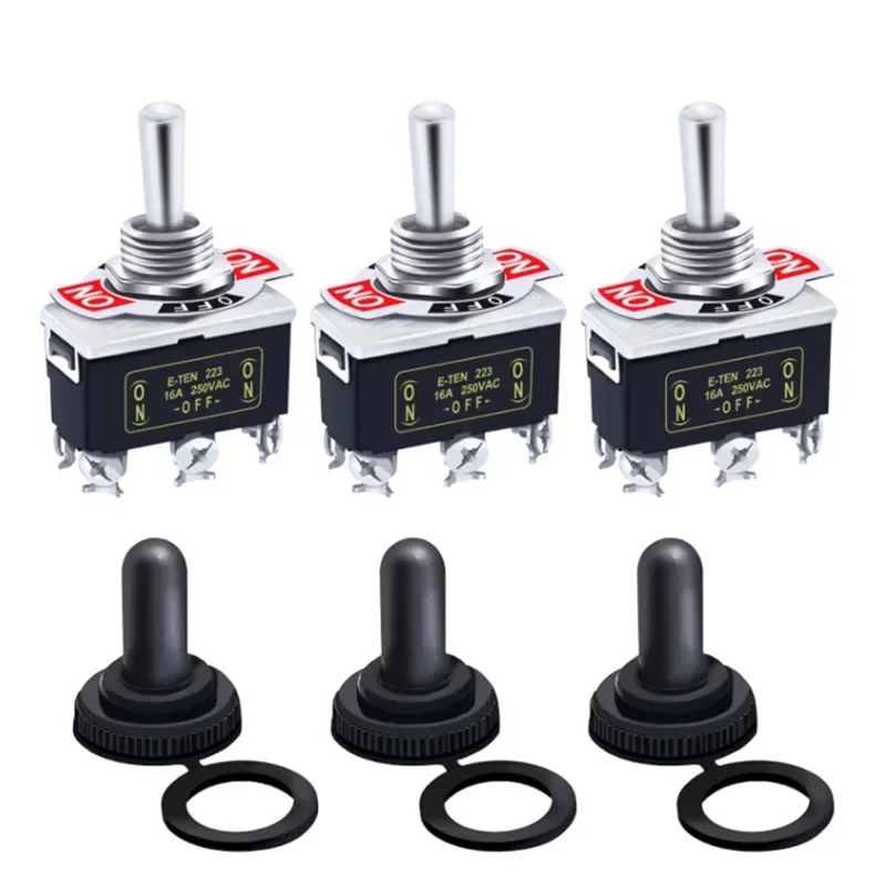 5Pcs Heavy Duty Car Boat Rocker Toggle Switch 15A 250V 2Pin SPST ON/OFF Rocker Switches with Waterproof Boot Spst Rocker Switch 4