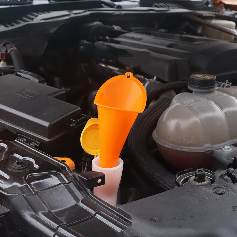 Car Long Stem Funnel Anti-splash Gasoline Oil Filling Tool Plastic Car Truck Motor Oil Change Refueling Funnel Car Accessories 3