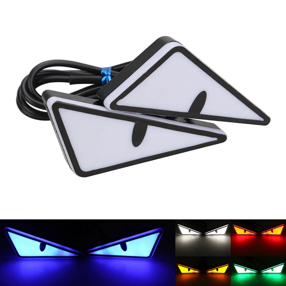Universal Car LED Devil Eyes Light Demon Eyes Headlight Motorcycle Mini Turn Signal Flasher Tail Lamp Auto Decoration Lights 1