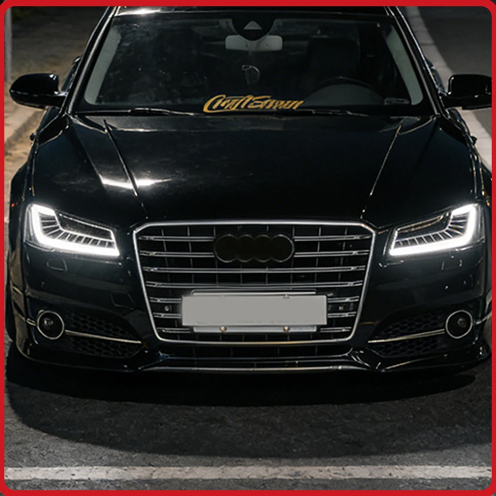 For Audi A8 D4 2011-2017 Headlights Assembly Upgrade LED Lens Car Accessories Streamer Turn Light Plug and Play Low To High 3