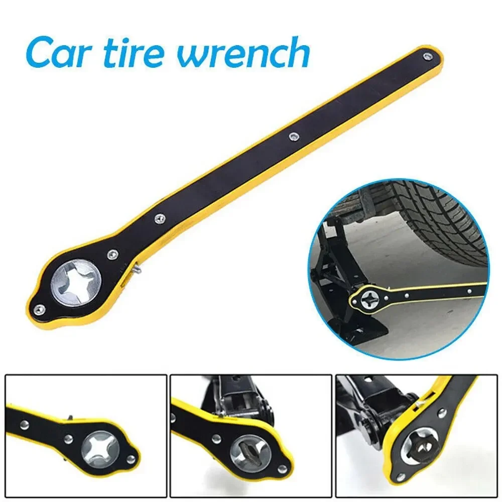 Car Labor-saving Jack Ratchet Wrench Scissor Jack Garage Tire Wheel Lug Wrench Handle Labor-saving Wrench Car Repair Tool 2