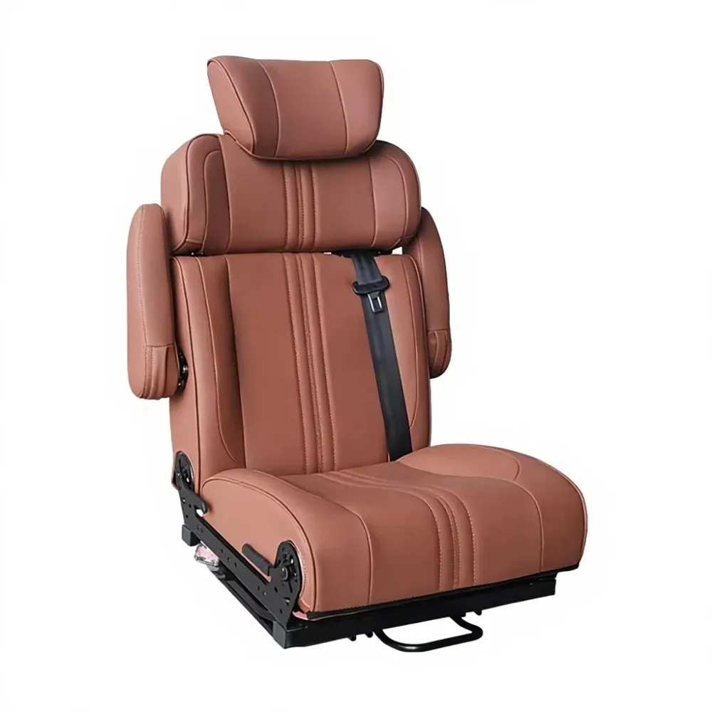 Adjustable Convertible Bed RV Seat Custom Luxury Leather Upholstery 2/3 Seater Fit for RV MPV Van Auto Interior Upgrade Parts 3
