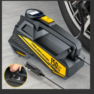 Corded Portable Car Air Pump Upgraded 12V 150PSI Electric Tire Inflator Pump Motorcycle Bike Ball LED Light Car Air Compressor 1