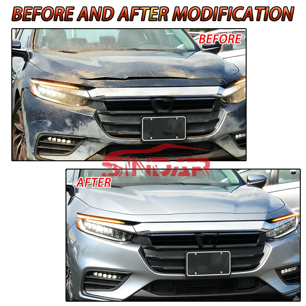 SINDAR Auto LED Headlight Assembly for Honda Insight 2019-2023, OEM Style 33100TXMA01 Car Light Accessories Part for Insight 3rd 6